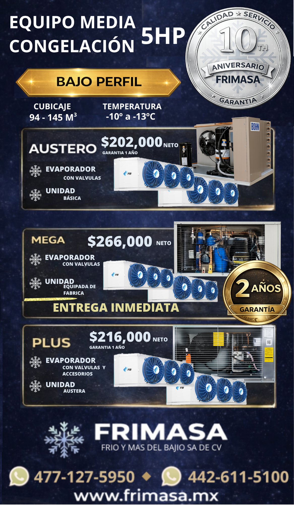 PAQUETES 5HP MEDIA CONGELACION BAJO PERFIL - Imagen 2