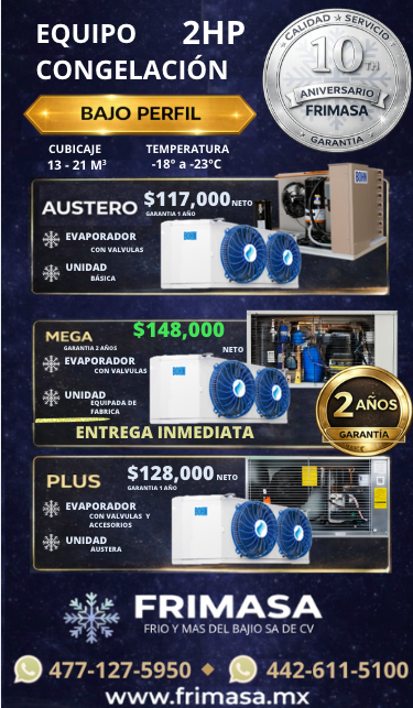 PAQUETES 2HP CONGELACION BAJO PERFIL