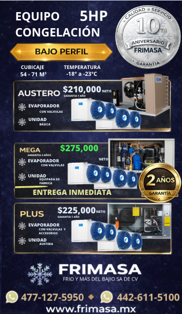 PAQUETES 5HP CONGELACION BAJO PERFIL