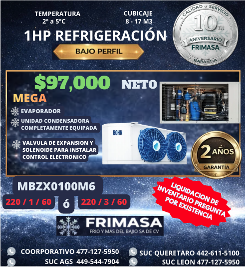 PAQUETES 1HP REFRIGERACION BAJO PERFIL - Imagen 2