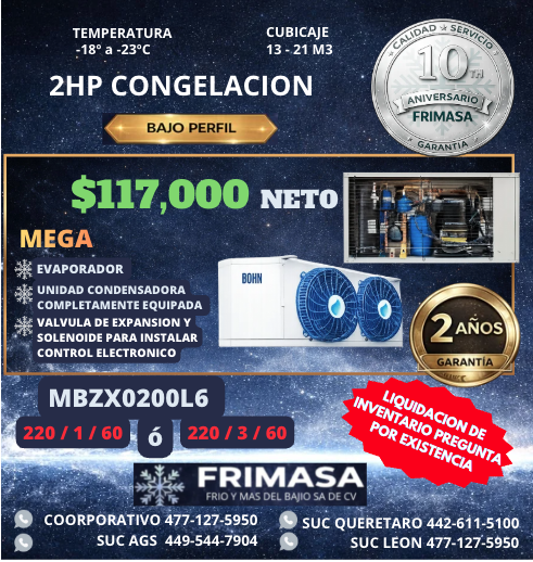 PAQUETES 2HP CONGELACION BAJO PERFIL - Imagen 2