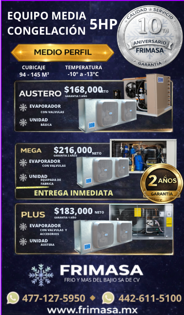 PAQUETES 5HP MEDIA CONGELACION MEDIO PERFIL