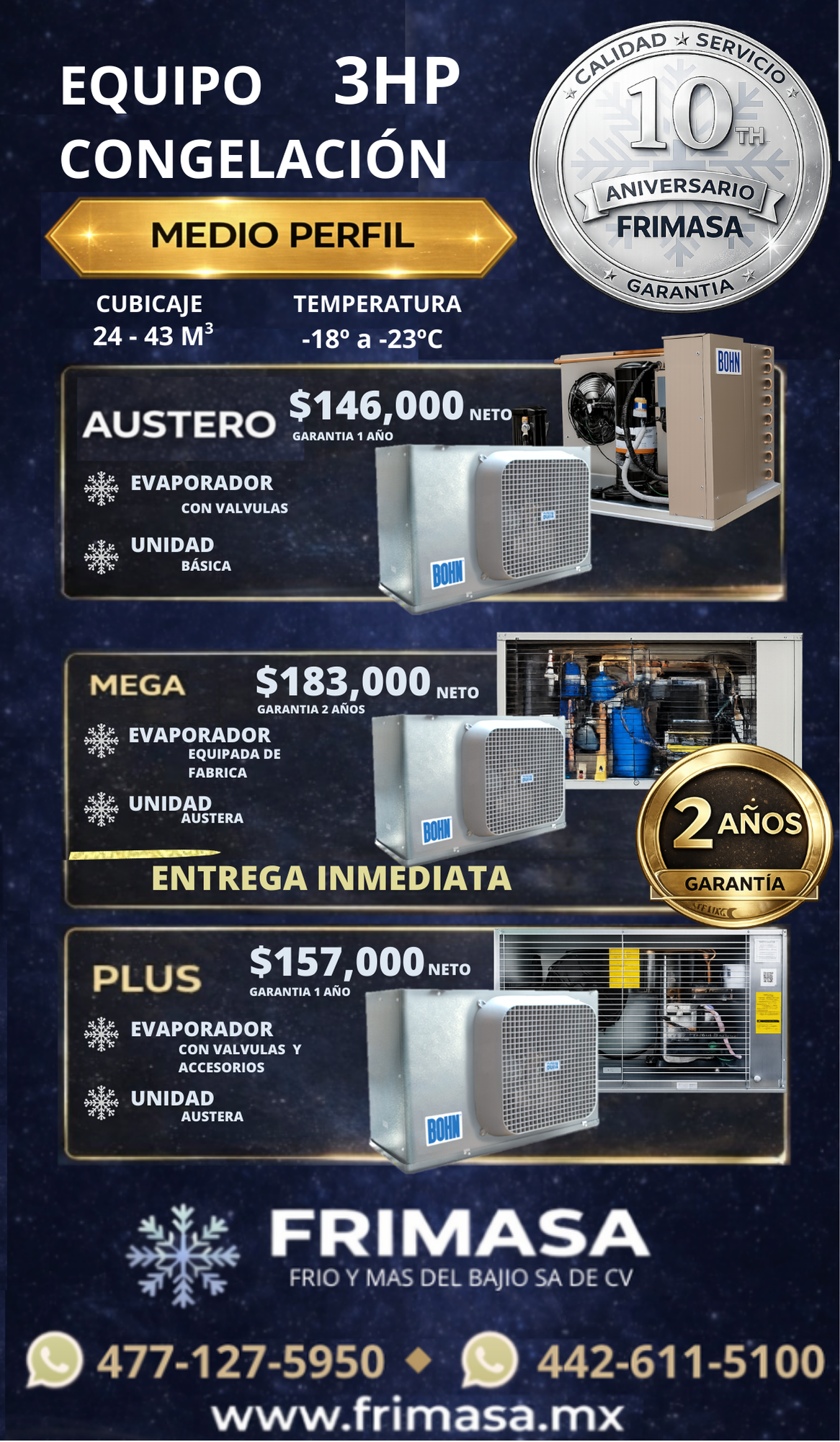 PAQUETES 3HP CONGELACION MEDIO PERFIL