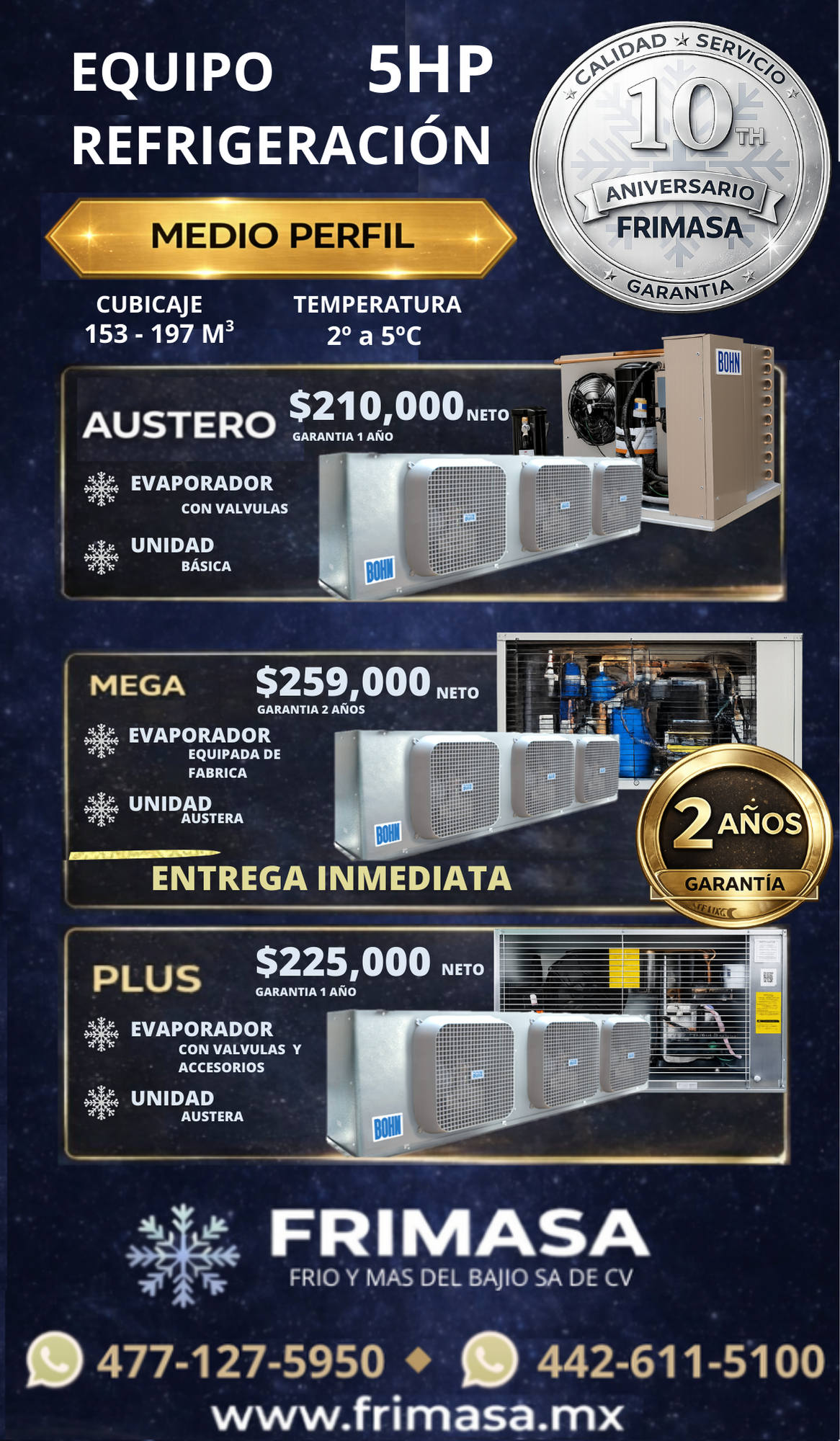 PAQUETES 5HP REFRIGERACION MEDIO PERFIL