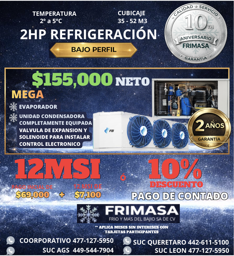 PAQUETES 2HP REFRIGERACION BAJO PERFIL