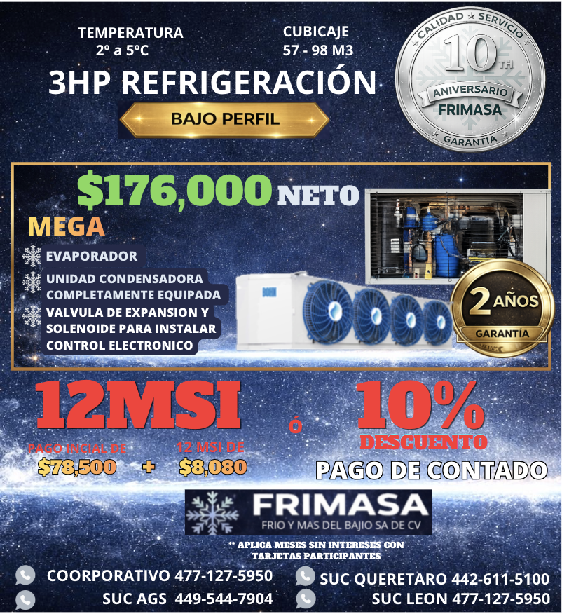 PAQUETES 3HP REFRIGERACION BAJO PERFIL