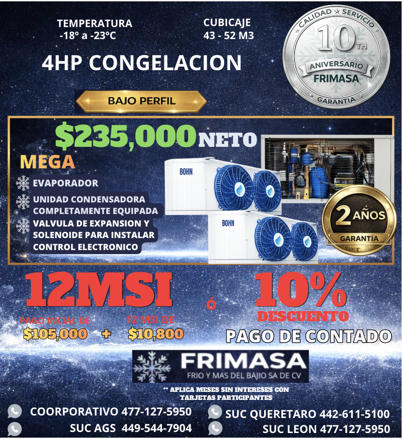 PAQUETES 4HP CONGELACION BAJO PERFIL
