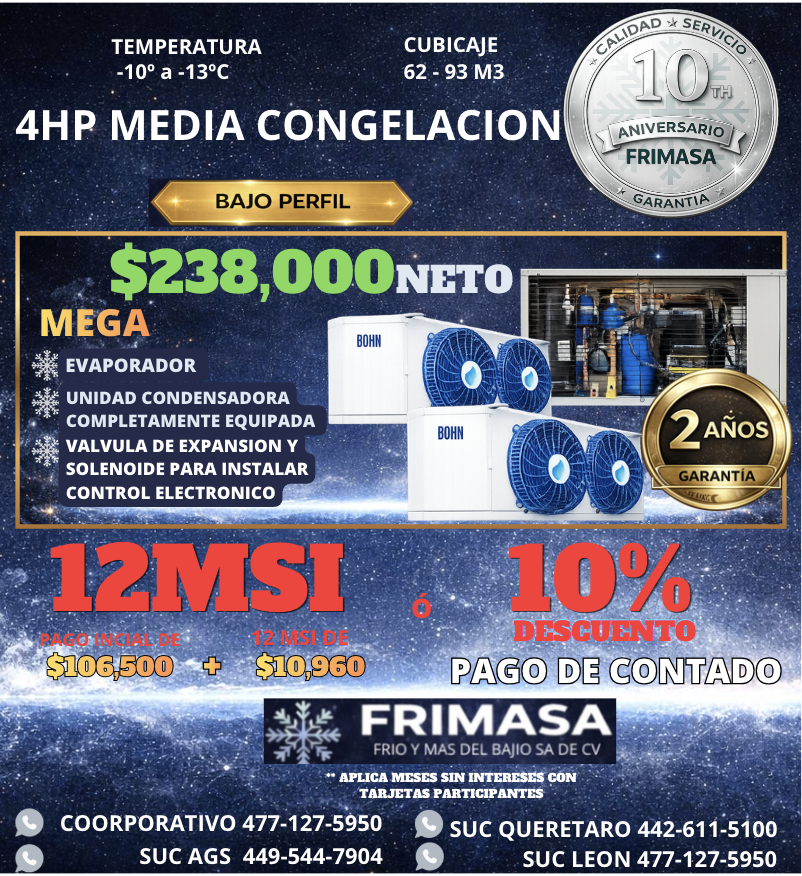 PAQUETES 4HP MEDIA CONGELACION BAJO PERFIL