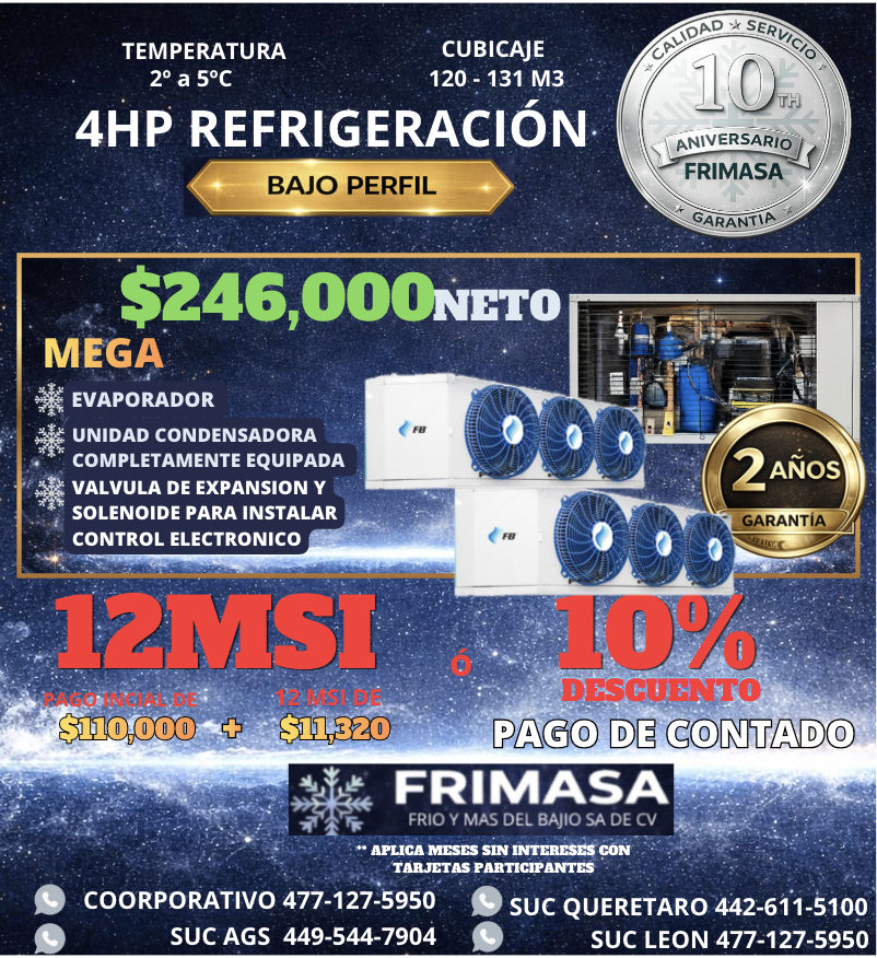 PAQUETES 4HP REFRIGERACION BAJO PERFIL