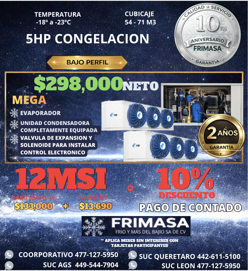PAQUETES 5HP CONGELACION BAJO PERFIL