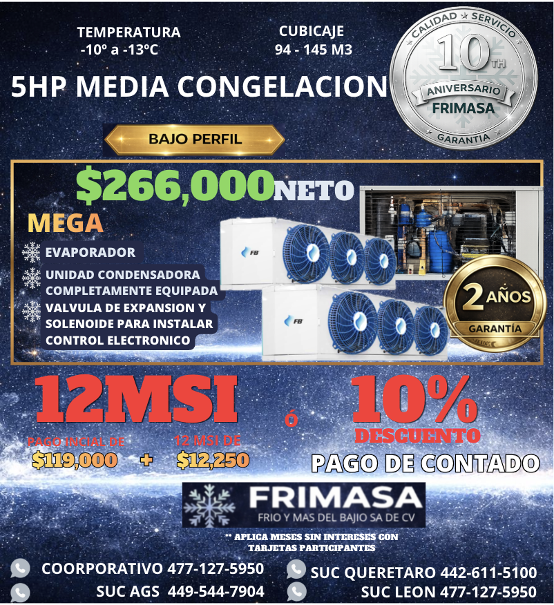 PAQUETES 5HP MEDIA CONGELACION BAJO PERFIL
