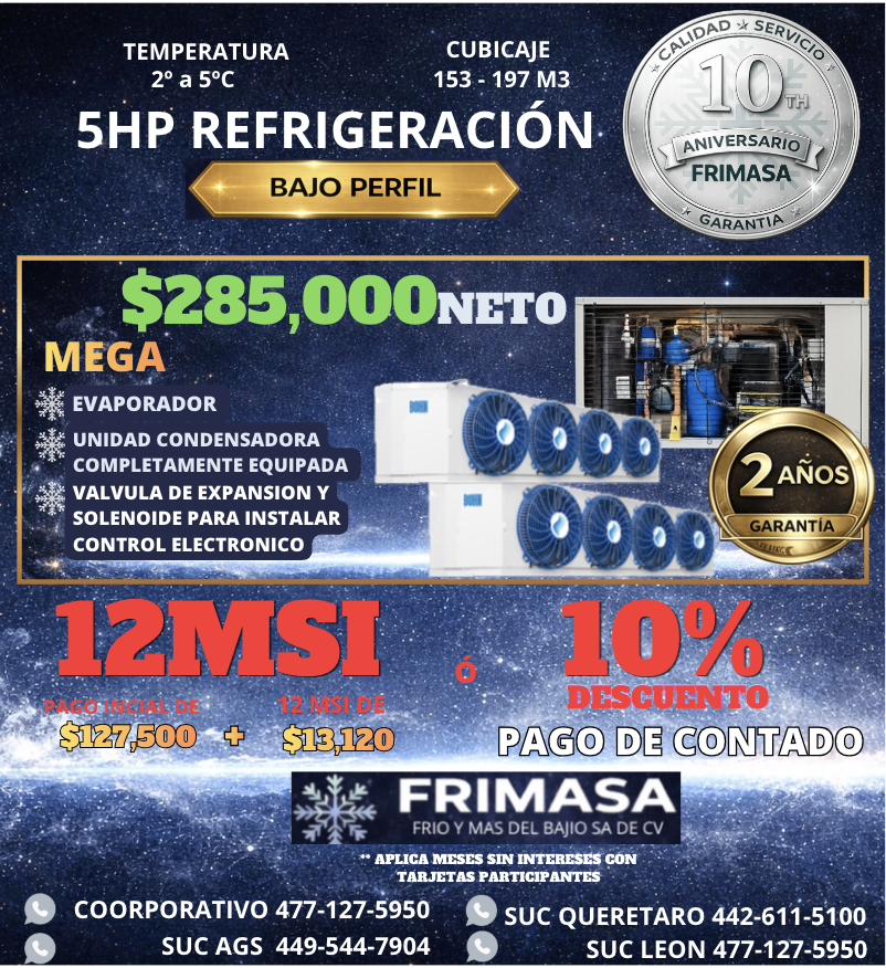 PAQUETES 5HP REFRIGERACION BAJO PERFIL