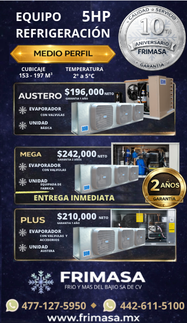PAQUETES 5HP REFRIGERACION MEDIO PERFIL