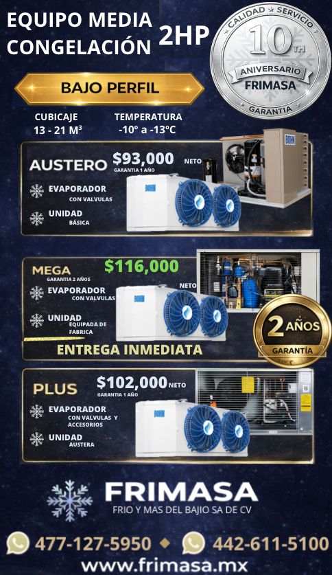 PAQUETES 2HP MEDIA CONGELACION BAJO PERFIL - Imagen 2