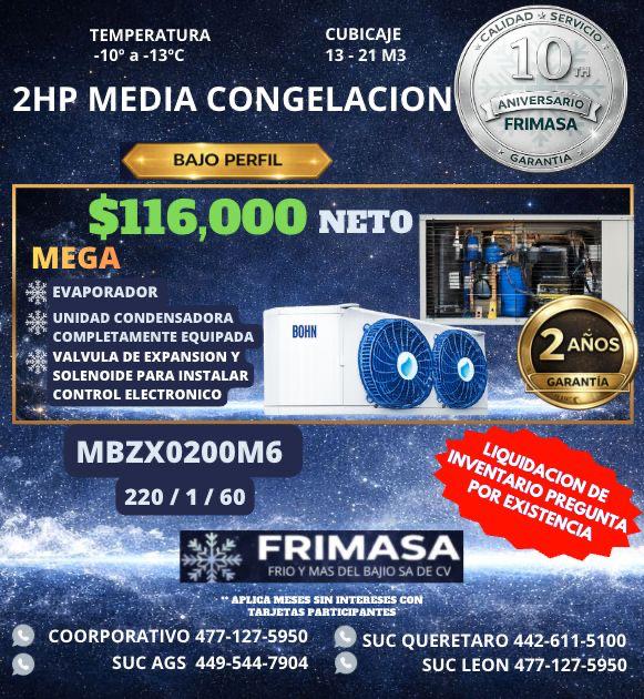 PAQUETES 2HP MEDIA CONGELACION BAJO PERFIL