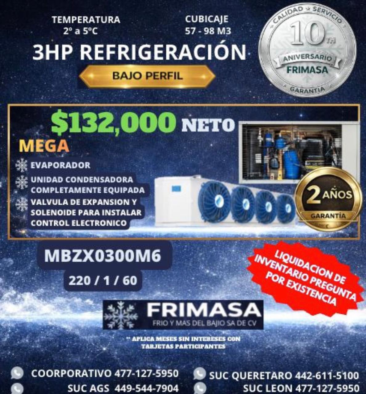 PAQUETES 3HP REFRIGERACION BAJO PERFIL