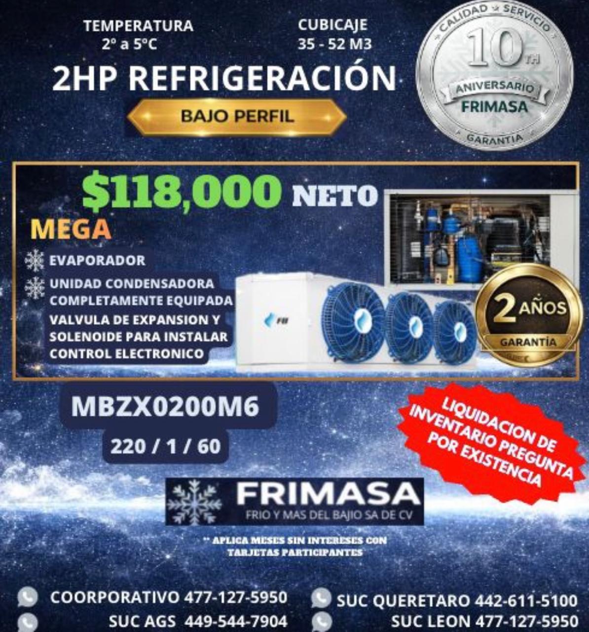 PAQUETES 2HP REFRIGERACION BAJO PERFIL