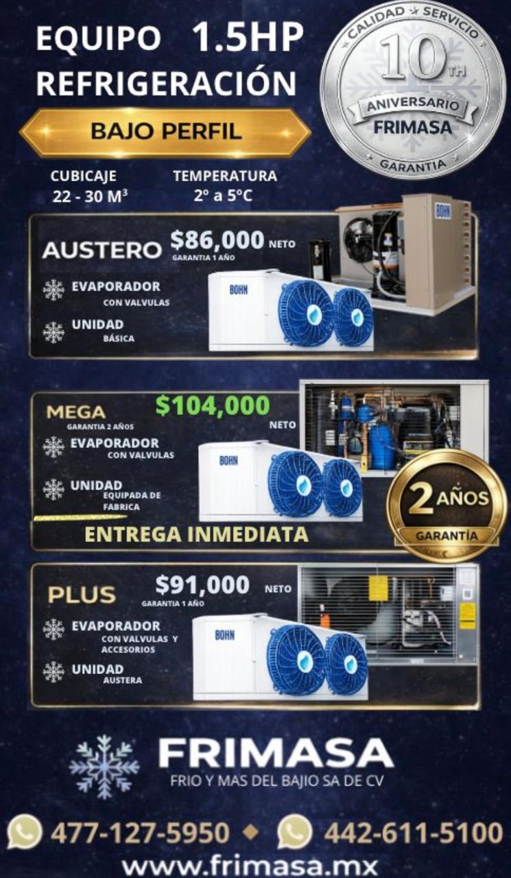 PAQUETES 1.5HP REFRIGERACION BAJO PERFIL - Imagen 2