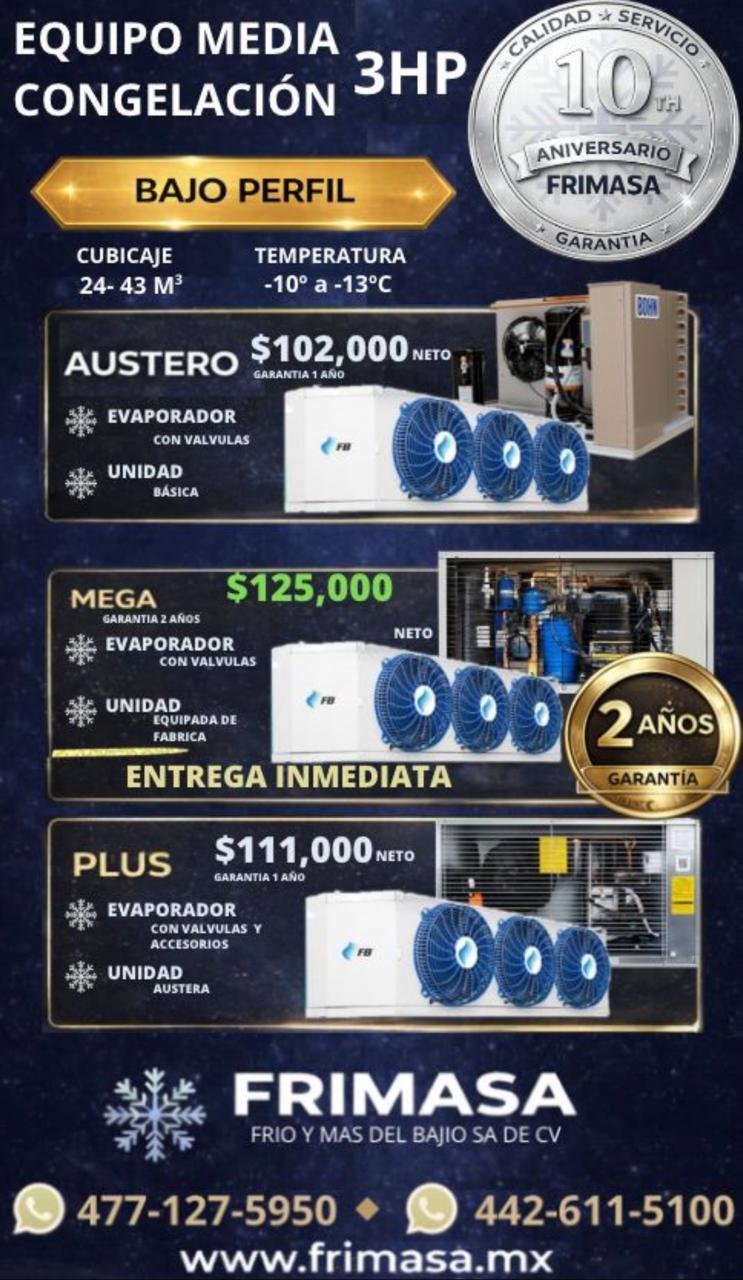PAQUETES 3HP MEDIA CONGELACION BAJO PERFIL - Imagen 2