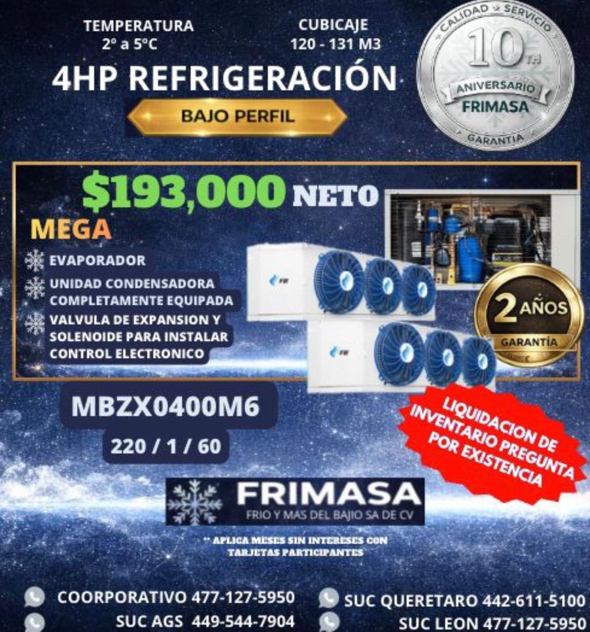 PAQUETES 4HP REFRIGERACION BAJO PERFIL