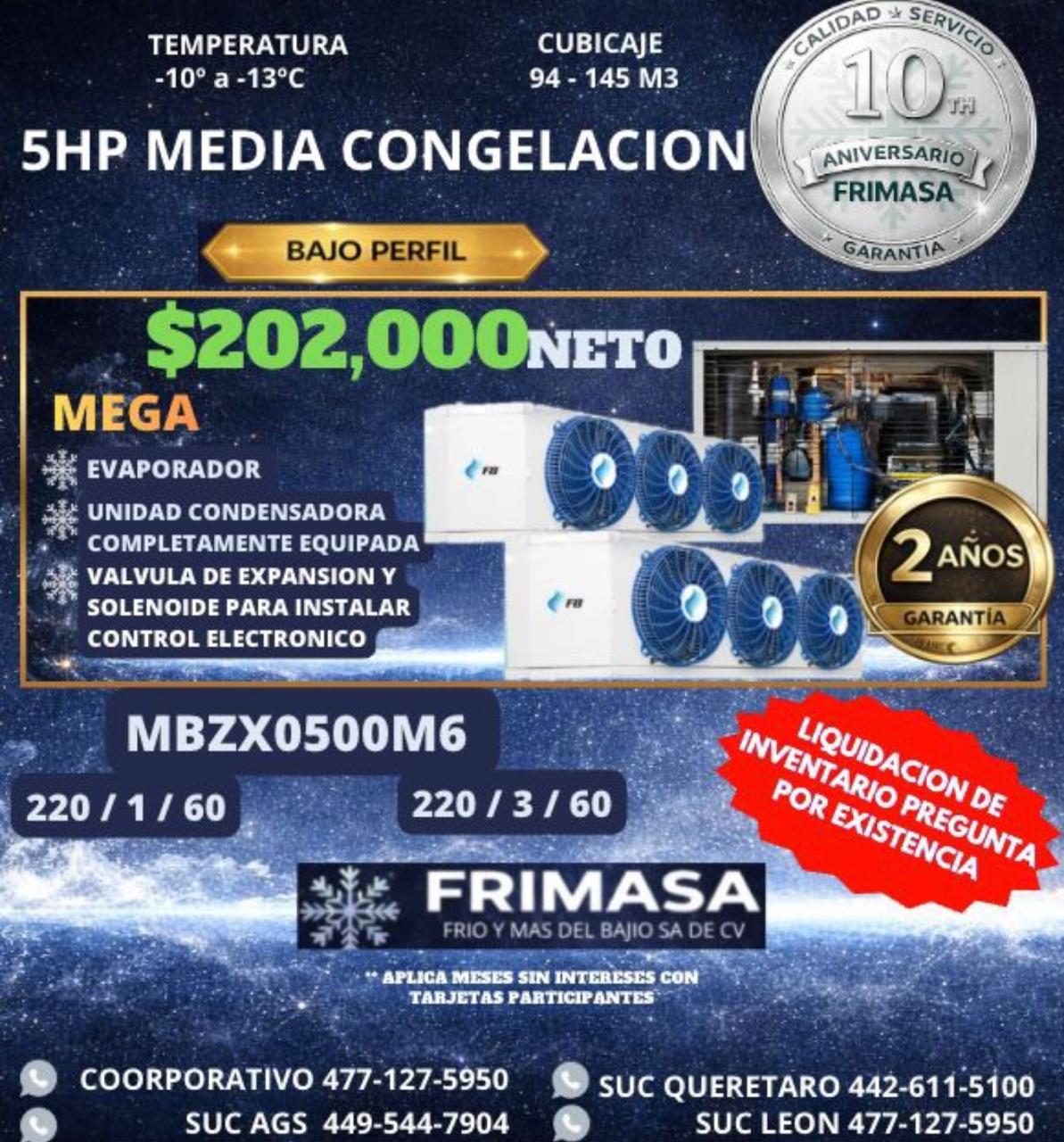 PAQUETES 5HP MEDIA CONGELACION BAJO PERFIL