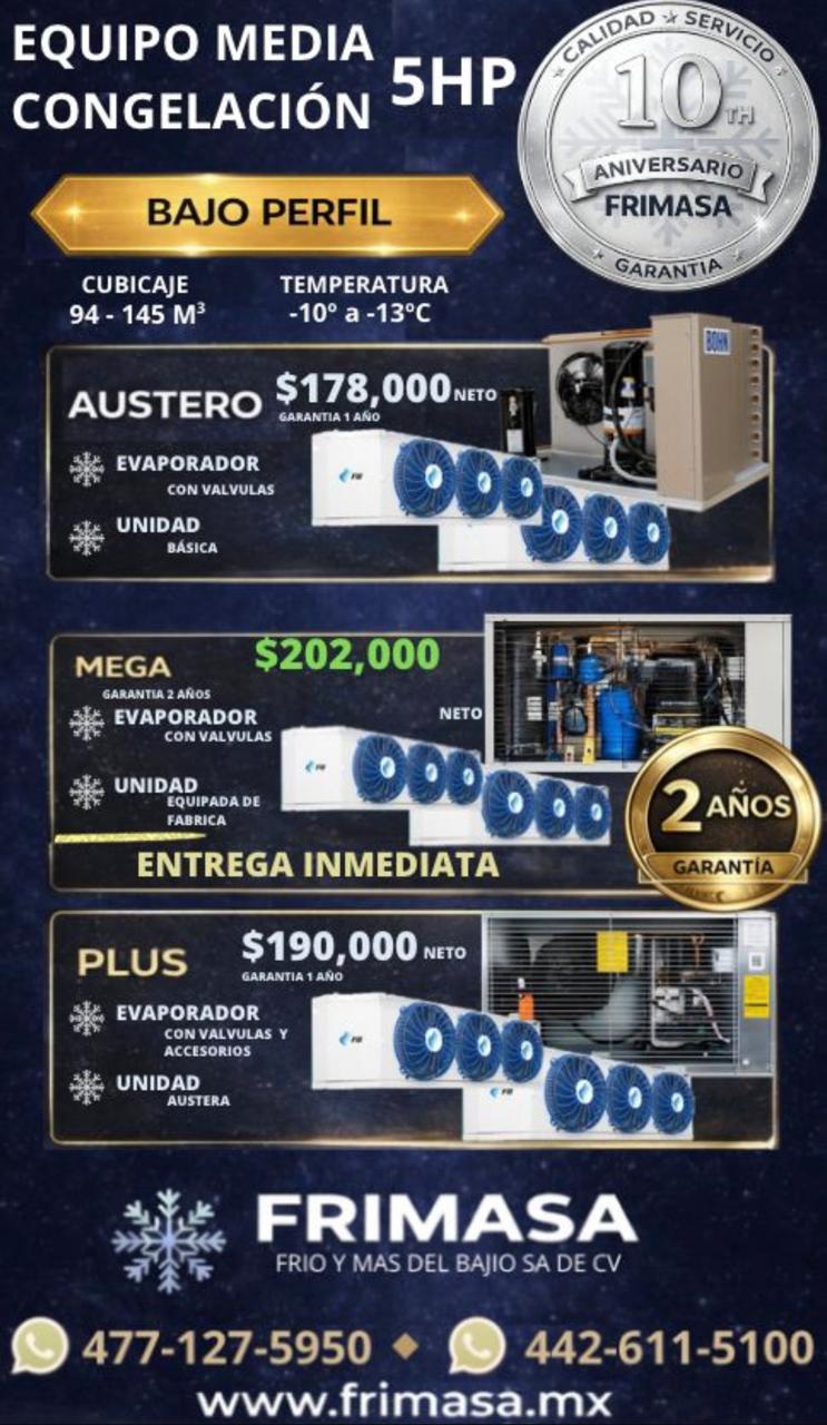 PAQUETES 5HP MEDIA CONGELACION BAJO PERFIL - Imagen 2