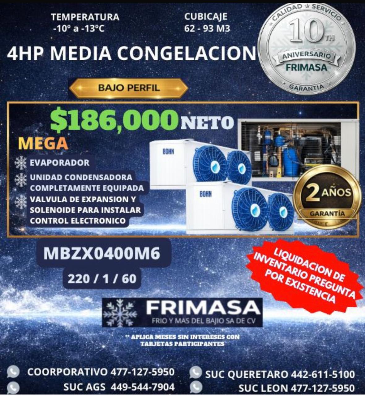 PAQUETES 4HP MEDIA CONGELACION BAJO PERFIL